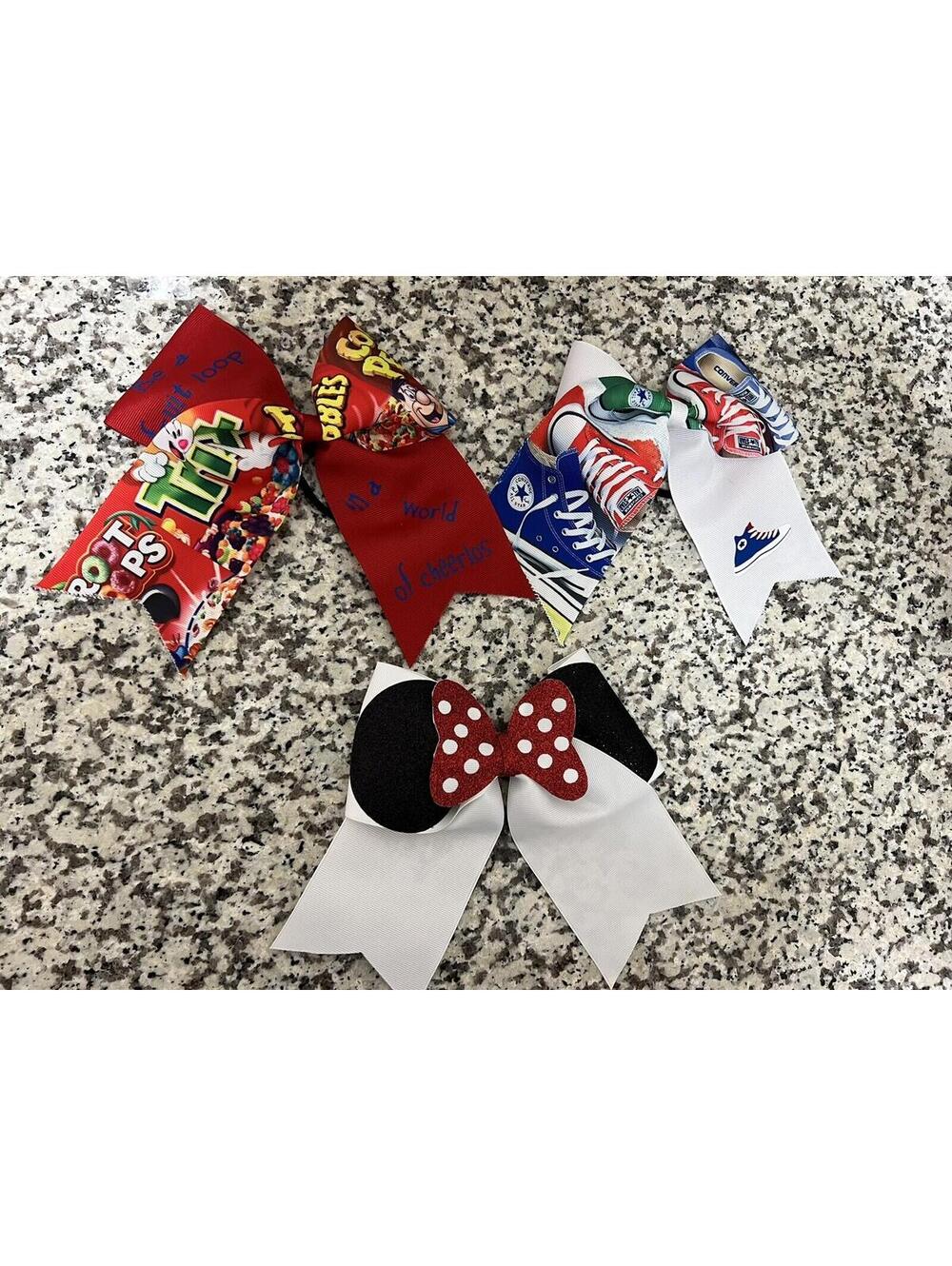 Lot of Disney Cereal Converse Hair Bow Cheer Hair Bows